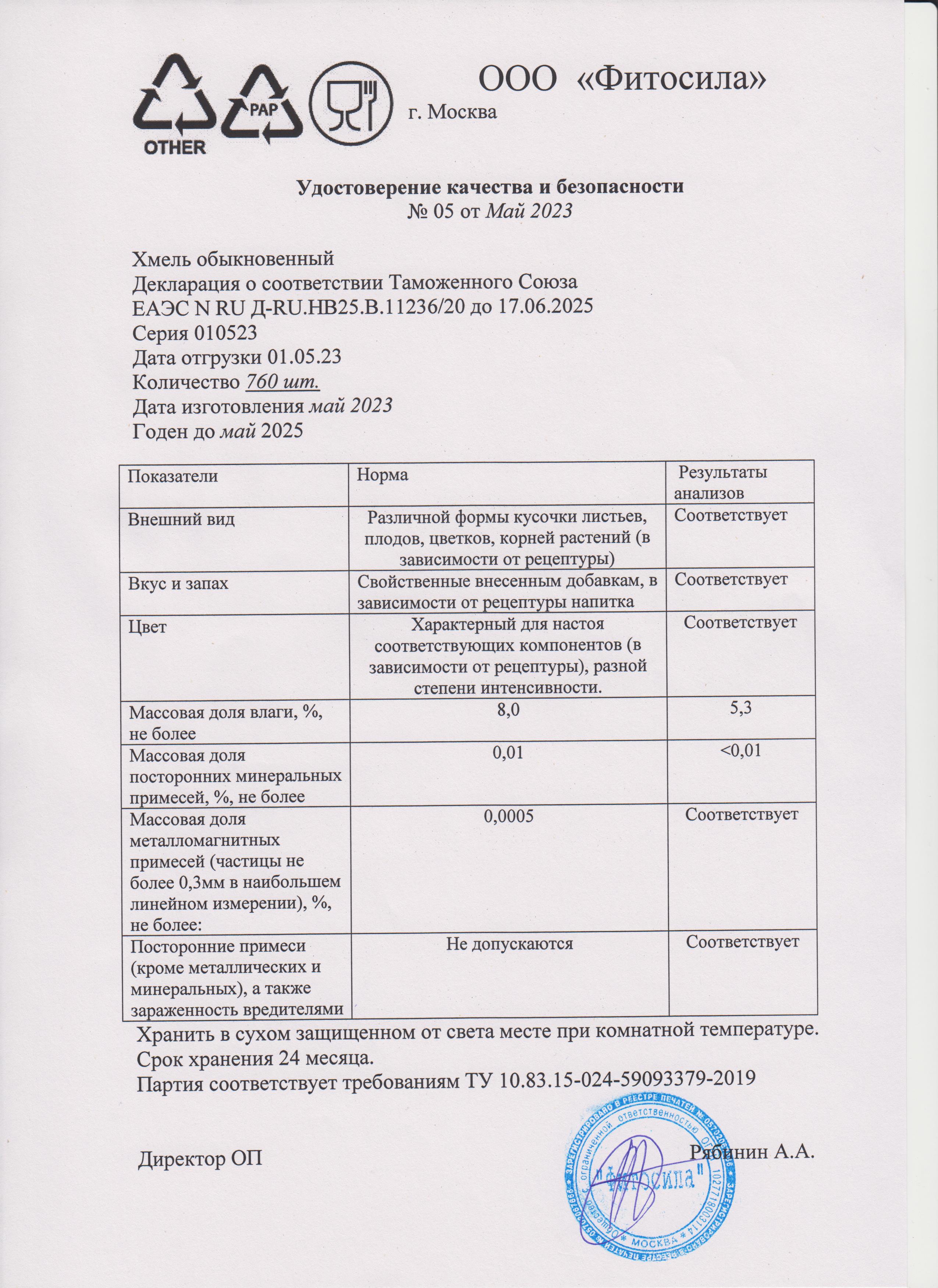 Паспорт №010523
